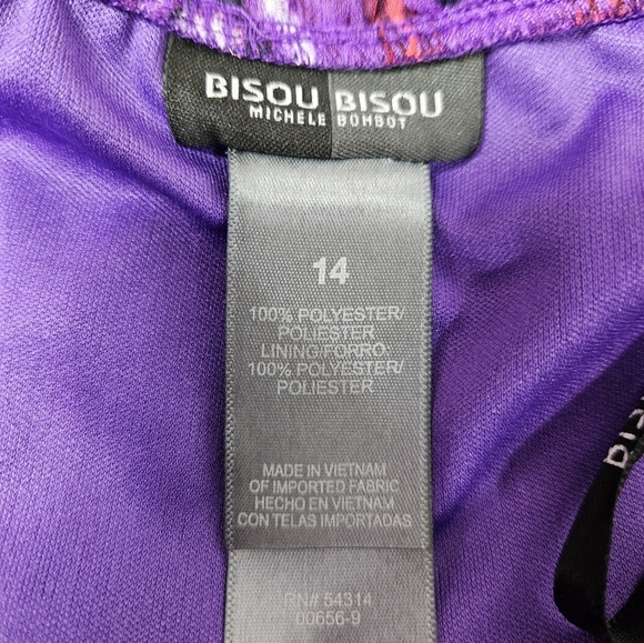 Bisou Bisou Colorful Chevron Chiffon Halter Maxi Dress Size 14 Women's - Picture 7 of 8